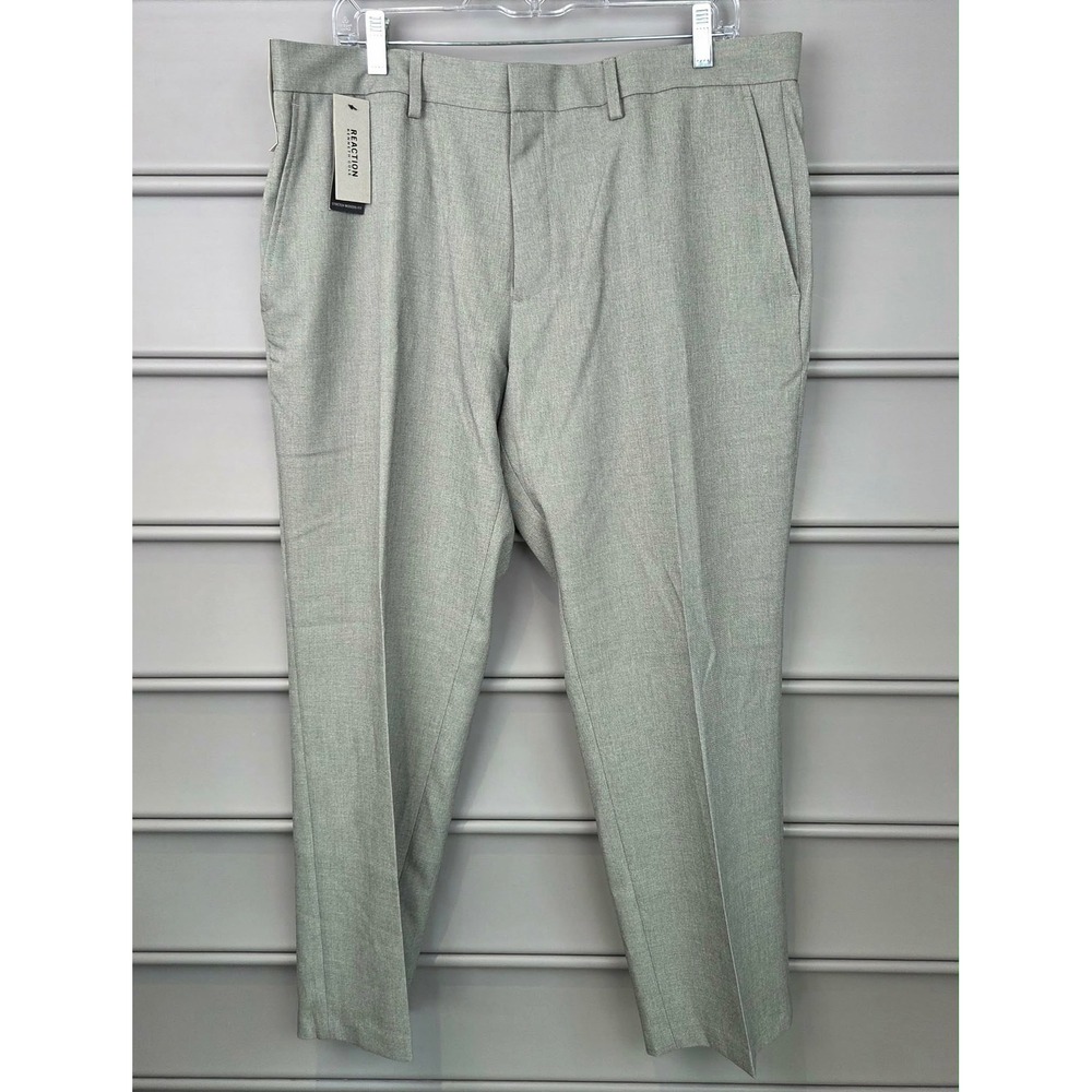Kenneth Cole Reaction Men Oatmeal‎ Heather Stretch Modern Fit Dress Pants 38x29